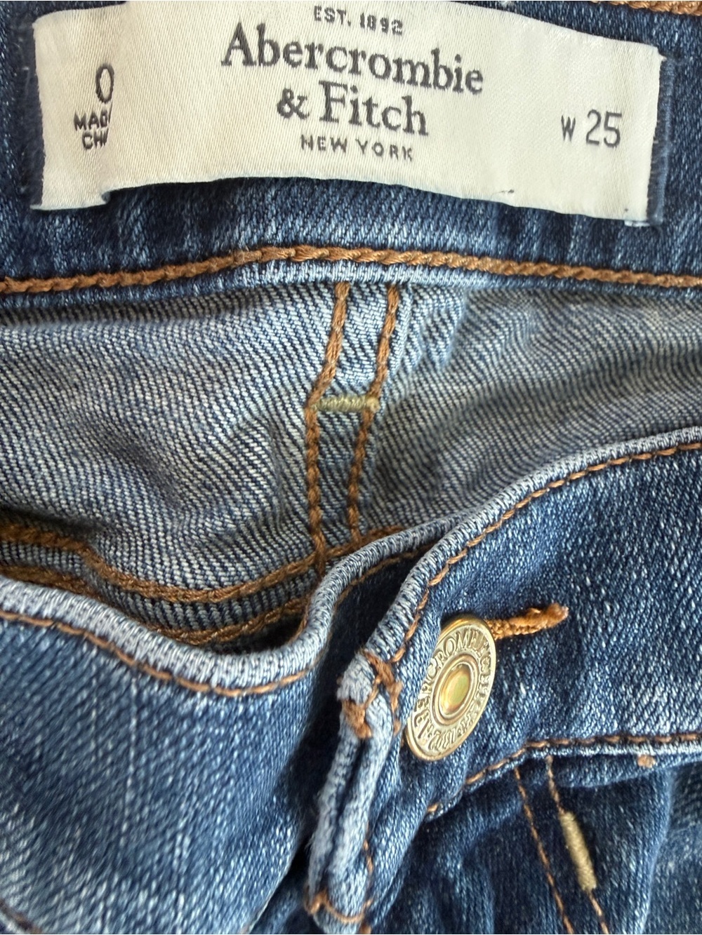 Abercrombie & Fitch Women's Blue Denim Cutoff Shorts - Picture 2 of 3